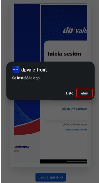 Aplicación Android DPVale